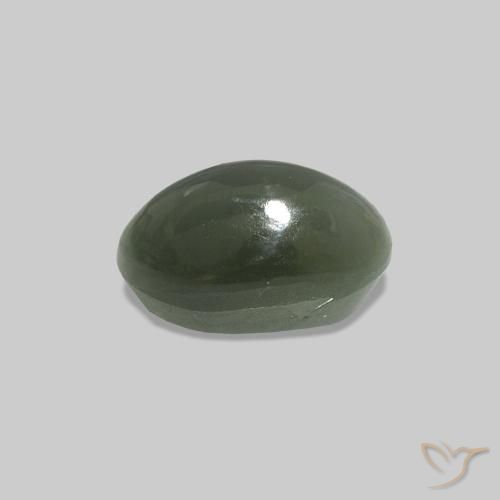 Cat's Eye Alexandrite Verde acinzentado Natural 0.73ct, oval, Opaco