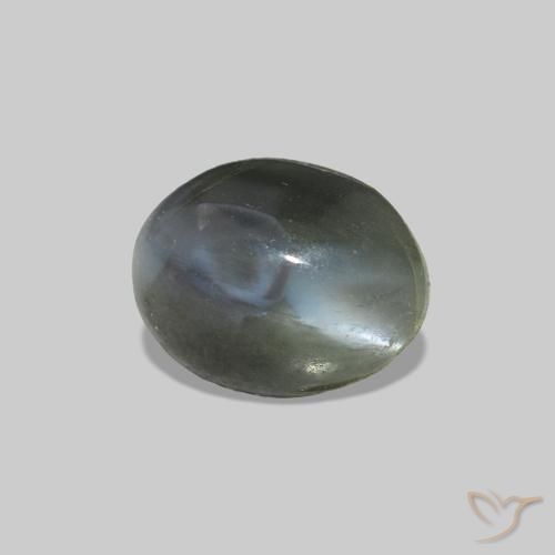 Cat's Eye Alexandrite Cinzento Esverdeado Pálido Natural 1.00ct, oval, Opaco