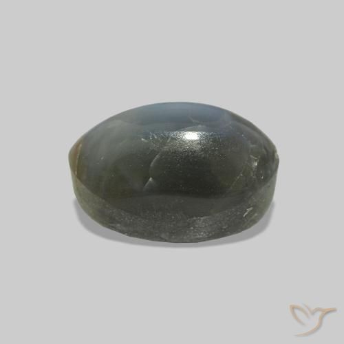 Cat's Eye Alexandrite Cinzento Esverdeado Pálido Natural 1.25ct, oval, Opaco