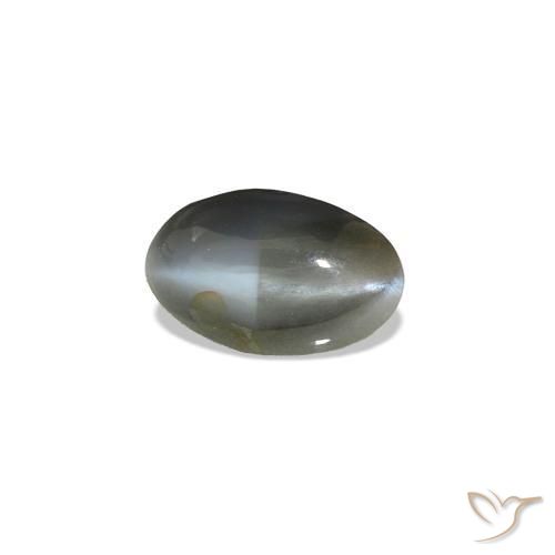 Cat's Eye Alexandrite Cinzento Esverdeado Pálido Natural 0.51ct, oval, Opaco