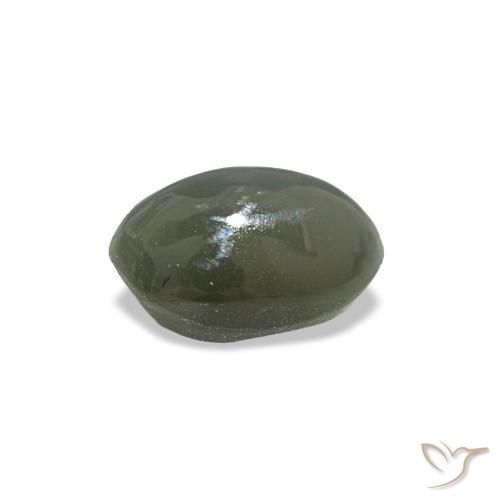 Cat's eye alexandrite cinza natural 0,50ct, corte oval, opaco