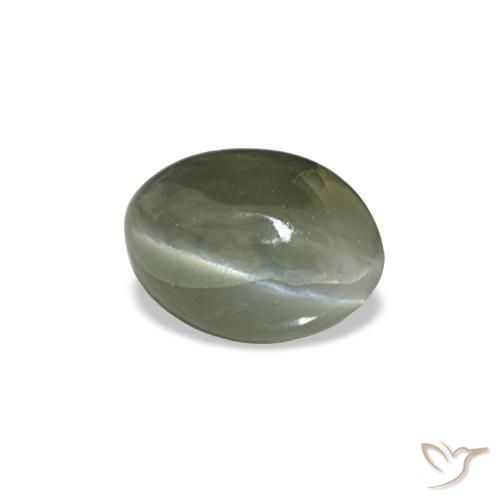 Cat's eye alexandrite cinza natural 0,49ct, corte oval, opaco
