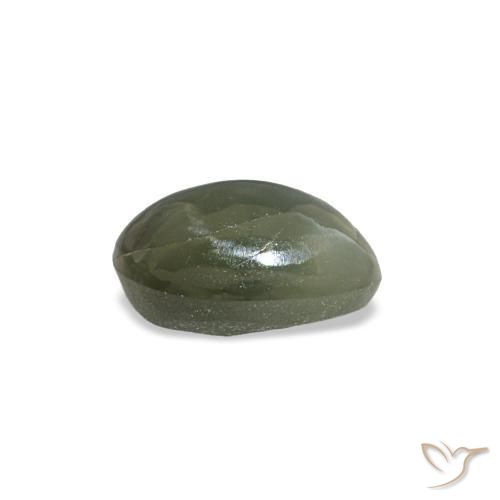 Cat's eye alexandrite cinza natural 0,49ct, corte oval, opaco