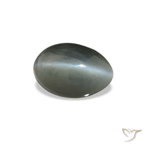 Cat's eye alexandrite cinza natural 0,56ct, corte oval, opaco