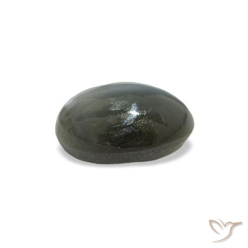 Cat's eye alexandrite cinza natural 0,56ct, corte oval, opaco