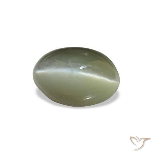 Cat's eye alexandrite verde natural 0,59ct, corte oval, opaco