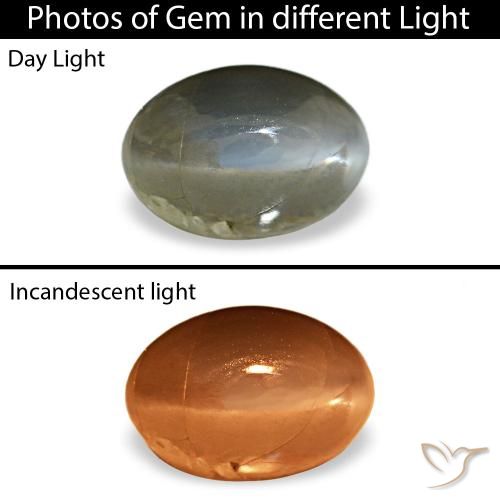 0.51ct verde cat's eye alexandrite, oval, opaco