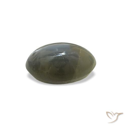 Cat's eye alexandrite verde natural 0,51ct, corte oval, opaco