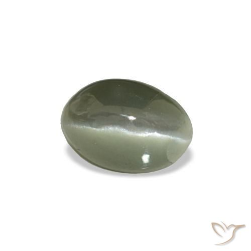 Cat's eye alexandrite verde natural 0,53ct, corte oval, opaco