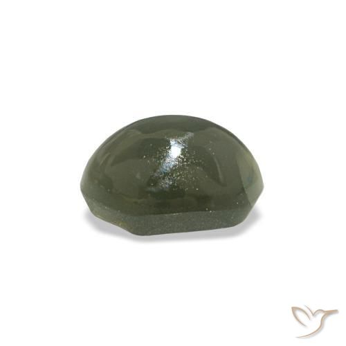 Cat's eye alexandrite verde natural 0,53ct, corte oval, opaco