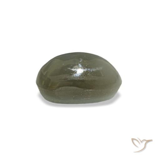 Cat's eye alexandrite verde natural 0,50ct, corte oval, opaco