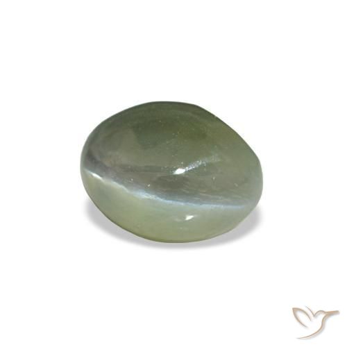 Cat's eye alexandrite verde natural 0,54ct, corte oval, opaco