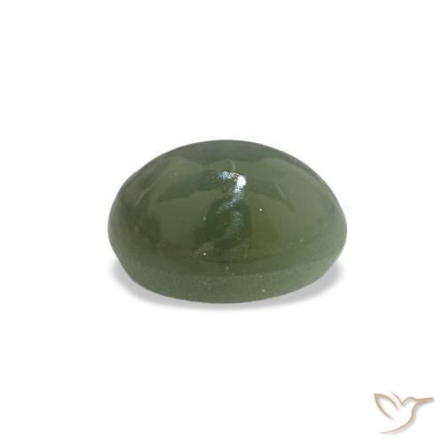 Cat's eye alexandrite verde natural 0,54ct, corte oval, opaco