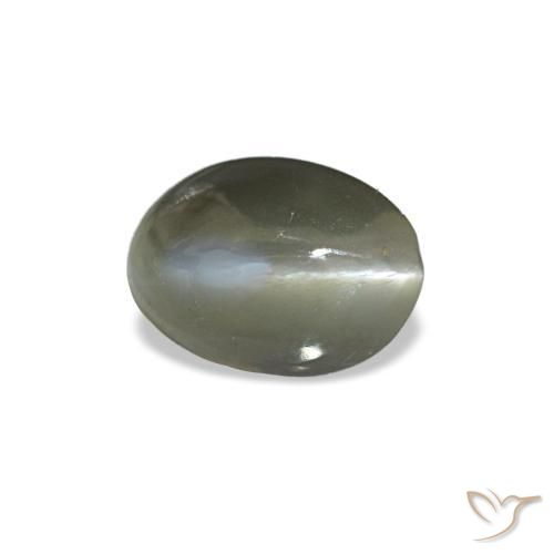 Cat's eye alexandrite verde natural 0,54ct, corte oval, opaco
