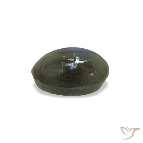 Cat's eye alexandrite verde natural 0,54ct, corte oval, opaco