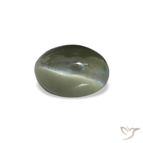 Cat's eye alexandrite verde natural 0,49ct, corte oval, opaco