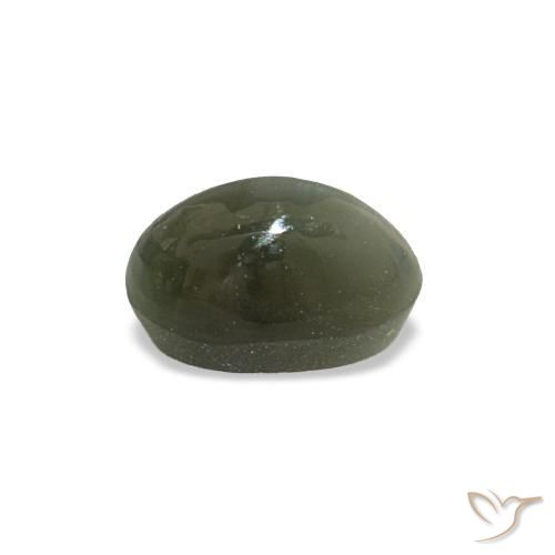Cat's eye alexandrite verde natural 0,49ct, corte oval, opaco