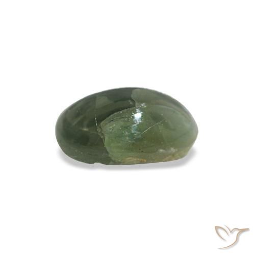Cat's eye alexandrite verde natural 0,44ct, corte oval, opaco