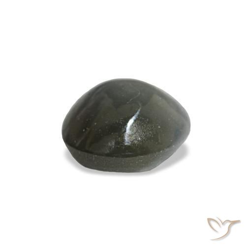 Cat's eye alexandrite cinza natural 0,51ct, corte oval, opaco