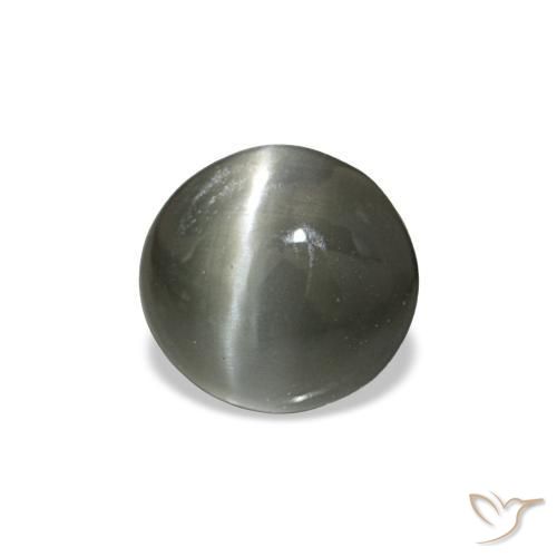 Cat's eye alexandrite cinza natural 0,42ct, corte oval, opaco