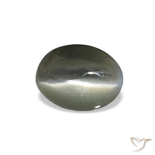 Cat's eye alexandrite cinza natural 0,42ct, corte oval, opaco
