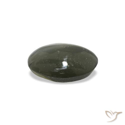 Cat's eye alexandrite cinza natural 0,42ct, corte oval, opaco