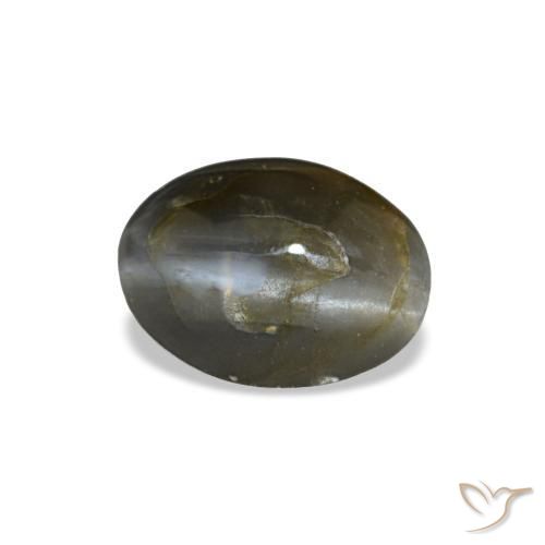Cat's eye alexandrite cinza natural 0,48ct, corte oval, opaco