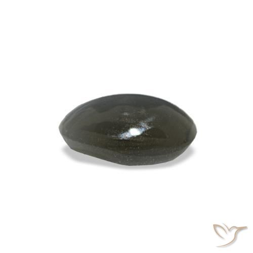 Cat's eye alexandrite cinza natural 0,33ct, corte oval, opaco