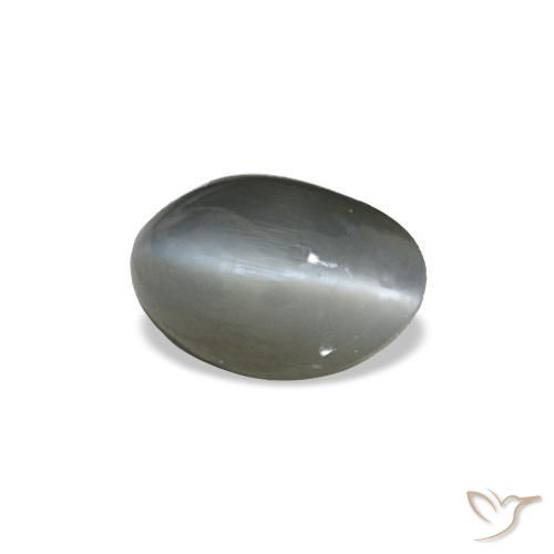 Cat's eye alexandrite cinza natural 0,40ct, corte oval, opaco