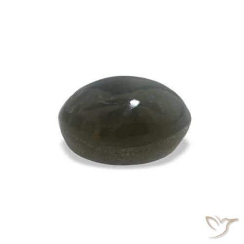 Cat's eye alexandrite cinza natural 0,40ct, corte oval, opaco