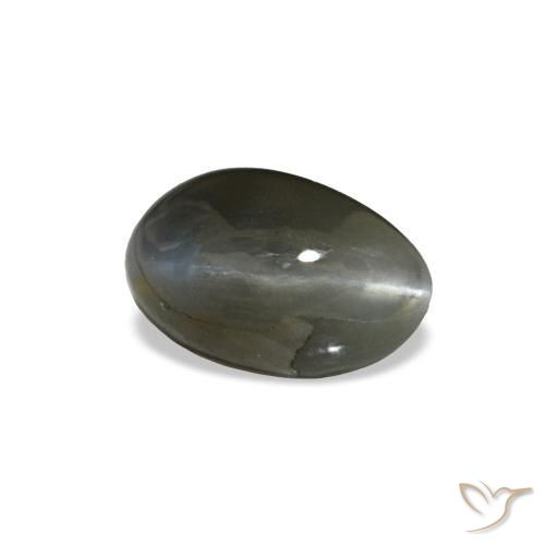 Cat's eye alexandrite cinza natural 0,46ct, corte oval, opaco