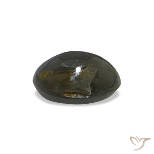 Cat's eye alexandrite cinza natural 0,46ct, corte oval, opaco