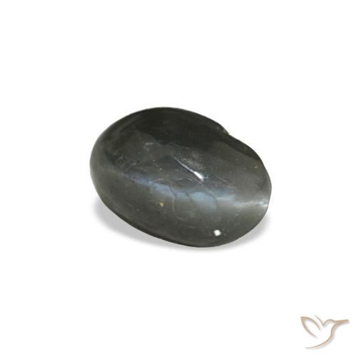 Cat's eye alexandrite cinza natural 0,41ct, corte oval, opaco