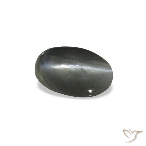 Cat's eye alexandrite cinza natural 0,43ct, corte oval, opaco