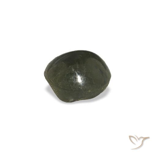Cat's eye alexandrite cinza natural 0,66ct, corte redondo, opaco