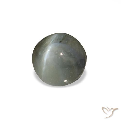 Cat's eye alexandrite cinza natural 0,85ct, corte redondo, opaco
