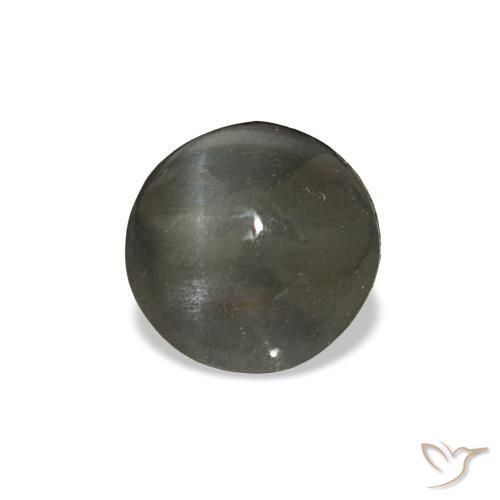 Cat's eye alexandrite cinza natural 1,92ct, corte redondo, opaco