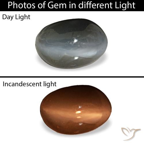 Cat's eye alexandrite cinza natural 0,45ct, corte oval, opaco