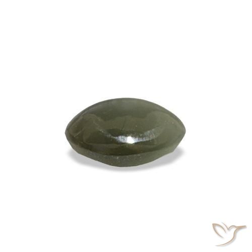 Cat's eye alexandrite cinza natural 0,44ct, corte oval, opaco