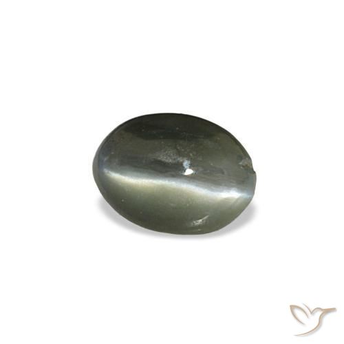 Cat's eye alexandrite cinza natural 0,39ct, corte oval, opaco