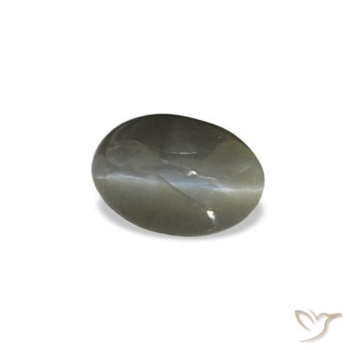 Cat's eye alexandrite cinza natural 0,47ct, corte oval, opaco