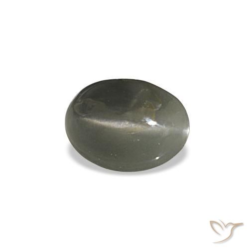 Cat's eye alexandrite cinza natural 0,47ct, corte oval, opaco