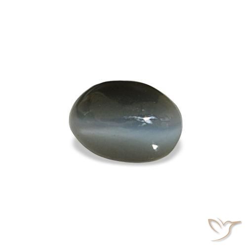 Cat's eye alexandrite cinza natural 0,50ct, corte oval, opaco