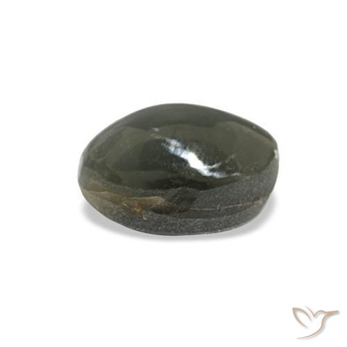 Cat's eye alexandrite cinza natural 1,03ct, corte oval, opaco