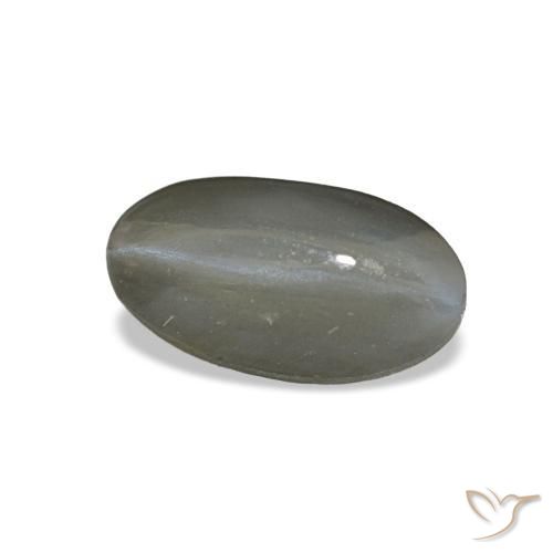 Cat's eye alexandrite cinza natural 1,01ct, corte oval, opaco