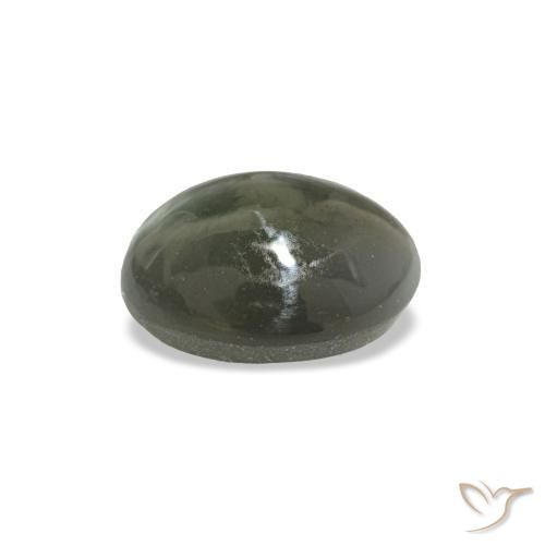 Cat's eye alexandrite cinza natural 0,64ct, corte oval, opaco