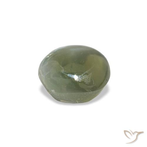 Cat's eye alexandrite verde natural 0,60ct, corte oval, opaco