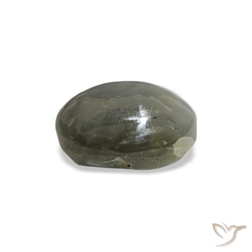 Cat's eye alexandrite cinza natural 0,72ct, corte oval, opaco