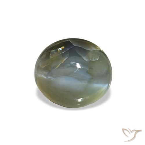 Cat's eye alexandrite cinza natural 0,79ct, corte oval, opaco