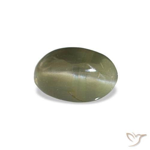Cat's eye alexandrite verde natural 0,34ct, corte oval, opaco